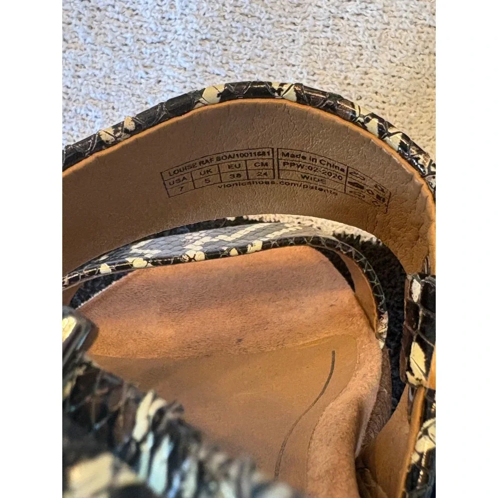 Vionic Louise Raf Boa Snakeskin Print Platform Sandals Womens 7 10011581